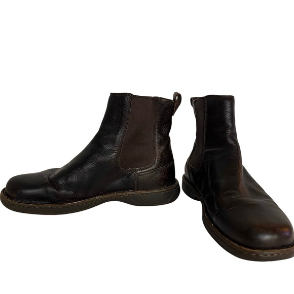 UGG Men’s Size 10.5 Brown Leather Chelsea Boots Pull-On Winter Fall Boot - Picture 7 of 8